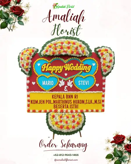 Papan Bunga Pernikahan Telempong